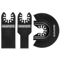 GRAPHITE 56H070 Zestaw brzeszczotów do drewna, 3 szt.