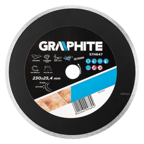GRAPHITE 57H647 Tarcza diamentowa 230 x 25.4 mm, pełna