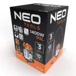 NEO TOOLS 04-738 Odkurzacz przemysłowy 1400 W zbiornik 30l  do pracy na sucho i mokro + akcesoria