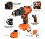 NEO TOOLS 04-619 Wiertarko-wkrętarka udarowa bezszczotkowa, uchwyt 13 mm, Energy+ 18 V, bez akumulatora