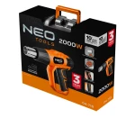 NEO TOOLS 04-710 Opalarka 2000 W, I: 50?C, II: 70-600?C, wyświetlacz, płynna regulacja, walizka