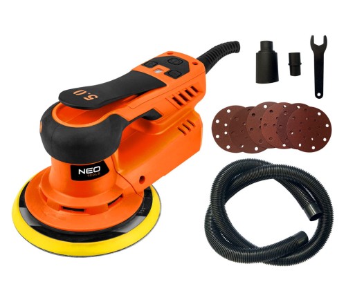 NEO TOOLS 04-721 Szlifierka mimośrodowa 150 mm, 350 W, bezszczotkowa, regulacja obrotów 4000 - 10000 obr/min