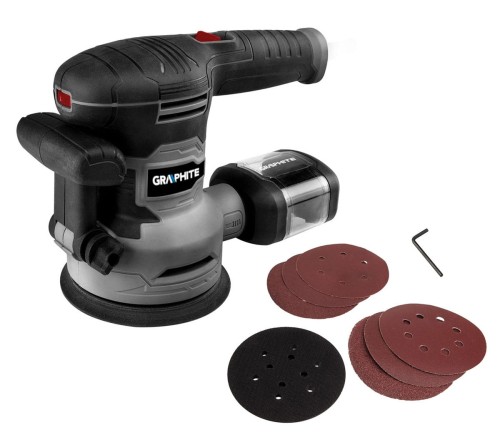 GRAPHITE 59G349 Szlifierka mimośrodowa 125 / 150 mm, 450 W, regulacja obrotów 7000 - 13000 obr/min