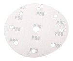 NEO TOOLS 08-992 Krążki ścierne na rzep 150 mm P80, 5 sztuk, z 9 otworami do 04-721