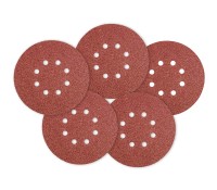 GRAPHITE 55H945 Krążki ścierne na rzep 150 mm, K40, 5 sztuk, z 8 otworami