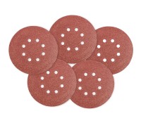 GRAPHITE 55H946 Krążki ścierne na rzep 150 mm, K60, 5 sztuk, z 8 otworami