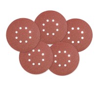 GRAPHITE 55H947 Krążki ścierne na rzep 150 mm, K80, 5 sztuk, z 8 otworami