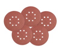 GRAPHITE 55H948 Krążki ścierne na rzep 150 mm, K100, 5 sztuk, z 8 otworami