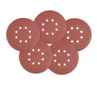 GRAPHITE 55H949 Krążki ścierne na rzep 150 mm, K120, 5 sztuk, z 8 otworami