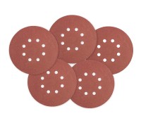 GRAPHITE 55H950 Krążki ścierne na rzep 150 mm, K240, 5 sztuk, z 8 otworami