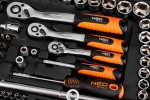 NEO TOOLS 10-220 Klucze nasadowe 1/4" 3/8" 1/2" CrV zestaw 220 szt.