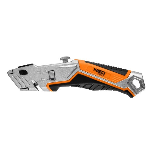 NEO TOOLS 63-706 Nóż z ostrzem trapezowym, 1+5 ostrzy