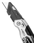 NEO TOOLS 63-705 Nóż z ostrzem trapezowym składany 1+3 ostrza, 2 bity
