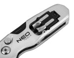 NEO TOOLS 63-705 Nóż z ostrzem trapezowym składany 1+3 ostrza, 2 bity