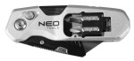 NEO TOOLS 63-705 Nóż z ostrzem trapezowym składany 1+3 ostrza, 2 bity