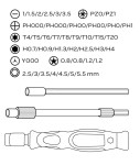NEO TOOLS 06-111-1 Końcówki wkrętakowe precyzyjne z uchwytem 45 szt.