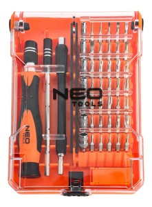 NEO TOOLS 06-111-1 Końcówki wkrętakowe precyzyjne z uchwytem 45 szt.