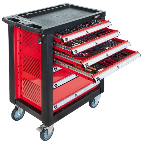 AIRPRESS 79156 Profesjonalny wózek narzędziowy 217 elementów 7 szuflad