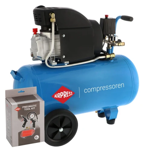 AIRPRESS Kompresor HL 325-50 8 bar 2.5 KM 231 l/min 50 l + 4300027 akcesoria pneumatyczne