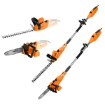 NEO TOOLS 04-634 Urządzenie ogrodowe 2w1 z wysięgnikiem: pilarka łańcuchowa 750 W 250 mm + nożyce do żywopłotu 550 W 460 mm