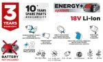 Wiertarko-wkrętarka Energy+ 18V, zdejmowany uchwyt 10 mm, plus dwa adaptery, Graphite 58G022-AD
