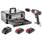 Zestaw Energy+ w walizce aluminiowej: wiertarko wkrętarka 18V 2x 2Ah, 109 akcesoriów, Graphite 58G022-PS15