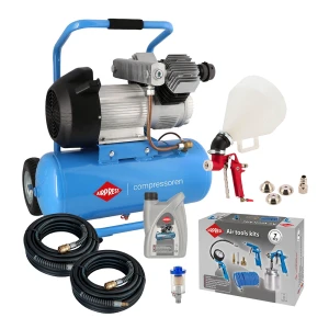 AIRPRESS 36826-SET Zestaw do tynkowania - kompresor LM 25-350 + wąż pneumatyczny + pistolet do tynkowania + akcesoria pneumatyczne