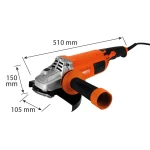 NEO TOOLS 04-715 Szlifierka kątowa 3000 W, tarcza 230 mm 6600 obr/min, do drewna i metalu