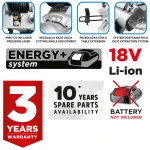 Pilarka ukosowa Energy+ 18V Li-lon, tarcza 210 x 30 mm, bez akumulatora, Graphite 58GE121