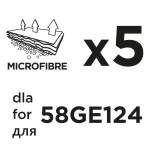 Worki z microfibry do odkurzacza 58GE124, 5 szuk, Graphite 58GE124-145