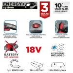 Szlifierka taśmowa akumulatorowa  Energy+ 18V, bez akumulatora, Graphite 58GE136