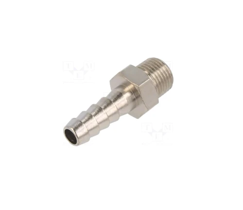 Króciec z gwintem zewnętrznym 1/4" na wąż 6 mm