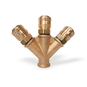 Trójnik z gwintem wewnętrznym 3/8" z 3 szybkozłączami DN7,2 Standard