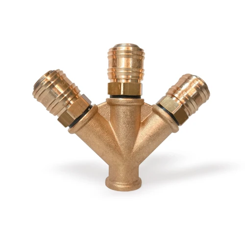 Trójnik z gwintem wewnętrznym 3/8" z 3 szybkozłączami DN7,2 Standard