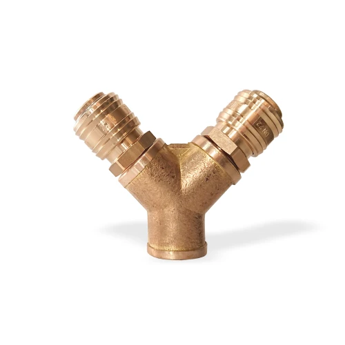 Dwójnik z gwintem wewnętrznym 1/2" z 2 szybkozłączami DN7,2 Standard