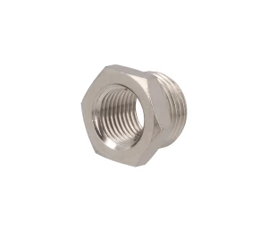 Redukcja 3/8" gwint zewnętrzny - 1/4" gwint wewnętrzny mosiądz niklowany