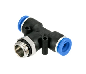 Rozgałęźnik wtykowy T na wąż 8 mm z gwintem zewnętrznym 3/8"