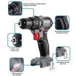 Wiertarko-wkrętarka bezszczotkowa Energy+ 18V uchwyt 10 mm compact, bez akumulatora, Graphite 58GE139