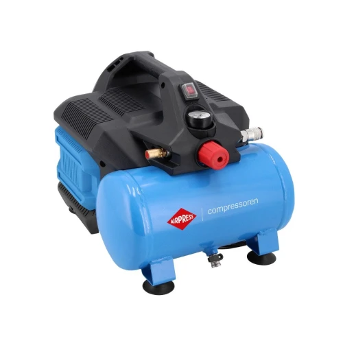 AIRPRESS Mały kompresor bezolejowy dwutłokowy LMO 6-126 8 bar 1 KM/0.75 kW 88 l/min 6 l cichy