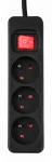 Przedłużacz listwowy 1,5 m 3 gniazda 3 x 1,5 mm2 czarny ON/OFF NEO TOOLS 90-182