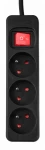 Przedłużacz listwowy 3 m 3 gniazda 3 x 1,5 mm2 czarny ON/OFF NEO TOOLS 90-183