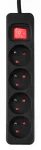 Przedłużacz listwowy 1,5 m 4 gniazda 3 x 1,5 mm2 czarny ON/OFF NEO TOOLS 90-184