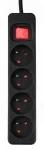 Przedłużacz listwowy 3 m 4 gniazda 3 x 1,5 mm2 czarny ON/OFF  NEO TOOLS 90-185
