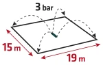 Zraszacz oscylacyjny, powierzchnia zraszania 15 x 19 m, 18 dyszy zraszających, VERTO 15G772