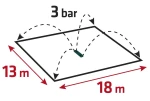 Zraszacz oscylacyjny, powierzchnia zraszania 13 x 18 m, 16 dyszy zraszających, VERTO 15G771