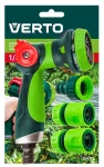 Zestaw z pistoletem zraszającym, złączkami, przyłączem do kranu 1/2", VERTO 15G712