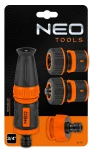 Zestaw 3/4" ze zraszaczem prostym, złączkami i przyłączem do kranu, NEO TOOLS 15-711