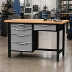 JOTKEL 22756 Biurko lekki stół warsztatowy 1500 x 900 x 740 mm z blatem lakierowanym o gr. 30 mm, seria HSS10