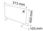 Grzejnik konwektorowy elektryczny 1000 W, IP24, z pilotem, sterowanie WIFI, NEO TOOLS 90-093