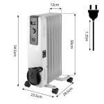 Grzejnik olejowy 1500 W 7 żeber z termostatem NEO TOOLS 90-151